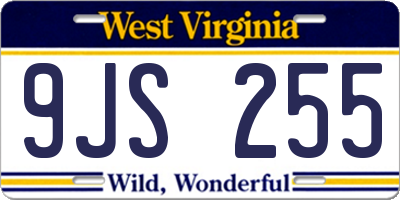 WV license plate 9JS255