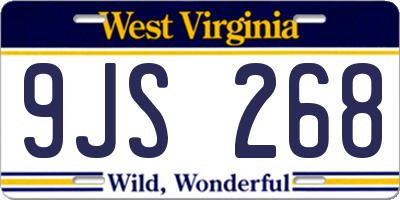 WV license plate 9JS268