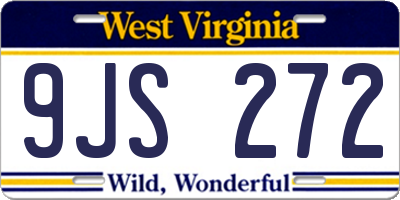 WV license plate 9JS272