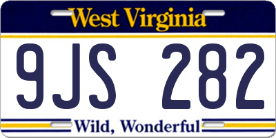 WV license plate 9JS282