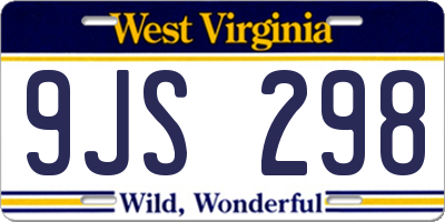 WV license plate 9JS298