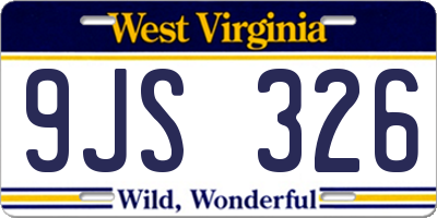 WV license plate 9JS326