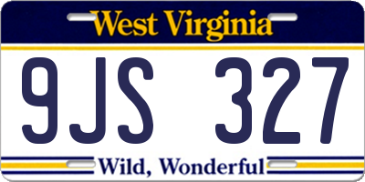 WV license plate 9JS327