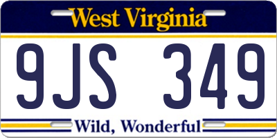 WV license plate 9JS349
