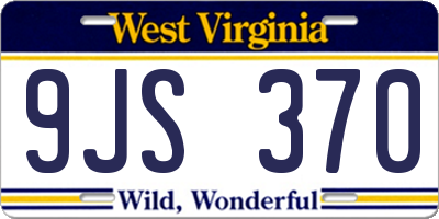 WV license plate 9JS370