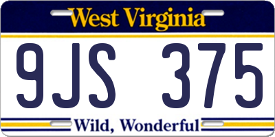WV license plate 9JS375