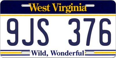 WV license plate 9JS376
