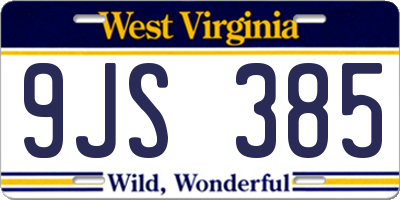WV license plate 9JS385