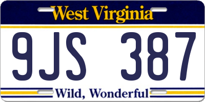 WV license plate 9JS387