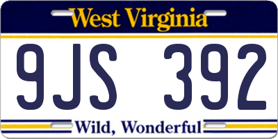 WV license plate 9JS392