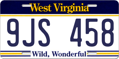 WV license plate 9JS458