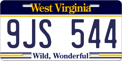 WV license plate 9JS544