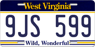 WV license plate 9JS599