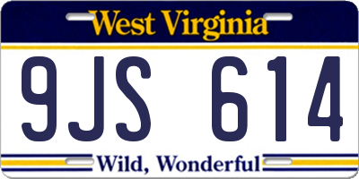 WV license plate 9JS614