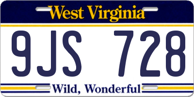 WV license plate 9JS728
