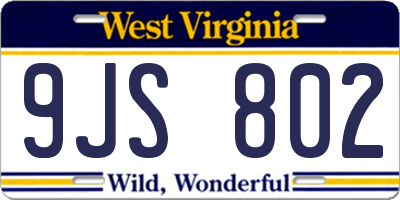 WV license plate 9JS802