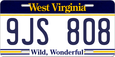 WV license plate 9JS808