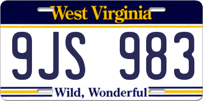 WV license plate 9JS983