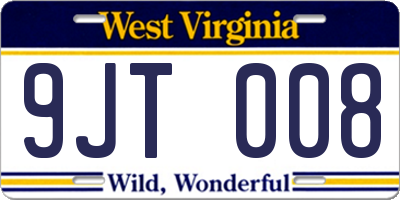 WV license plate 9JT008
