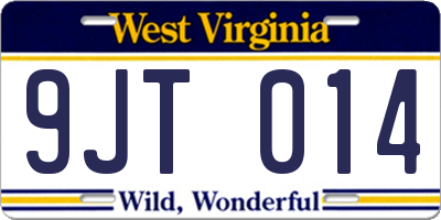 WV license plate 9JT014