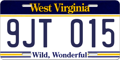 WV license plate 9JT015