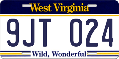 WV license plate 9JT024