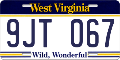 WV license plate 9JT067