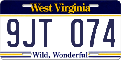 WV license plate 9JT074