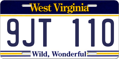 WV license plate 9JT110