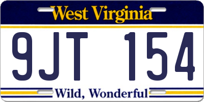 WV license plate 9JT154