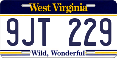 WV license plate 9JT229