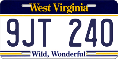 WV license plate 9JT240