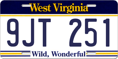 WV license plate 9JT251