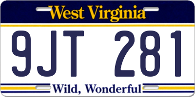 WV license plate 9JT281