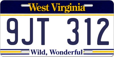 WV license plate 9JT312