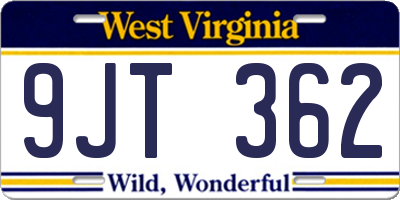 WV license plate 9JT362