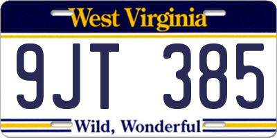 WV license plate 9JT385