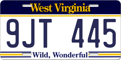 WV license plate 9JT445