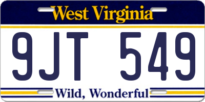 WV license plate 9JT549