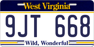 WV license plate 9JT668