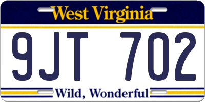 WV license plate 9JT702