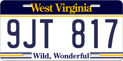 WV license plate 9JT817