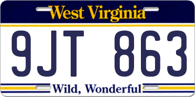 WV license plate 9JT863