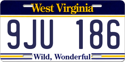 WV license plate 9JU186
