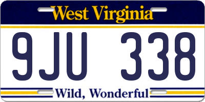 WV license plate 9JU338