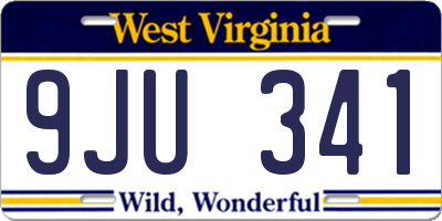 WV license plate 9JU341