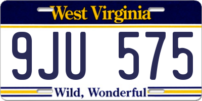 WV license plate 9JU575