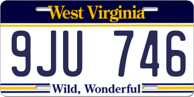 WV license plate 9JU746
