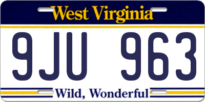 WV license plate 9JU963