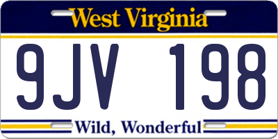 WV license plate 9JV198